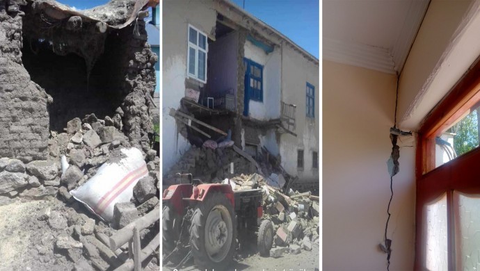 Van’da deprem: Birçok ev hasar gördü