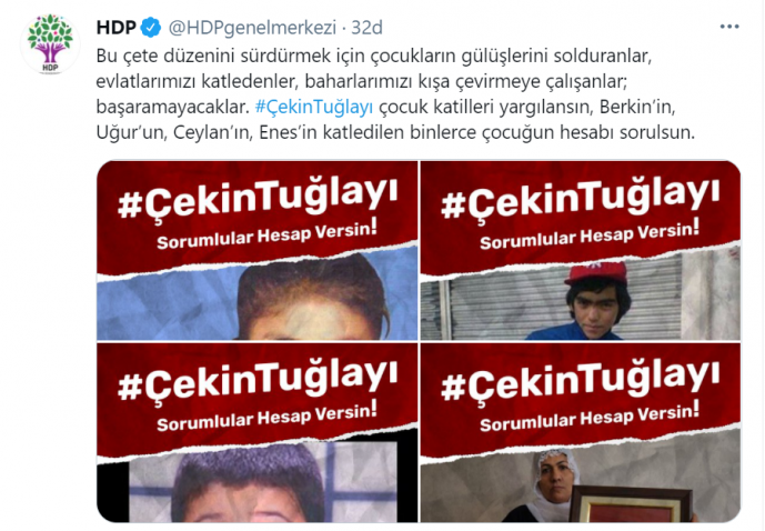 HDP’den ‘Çekin Tuğlayı’ kampanyası