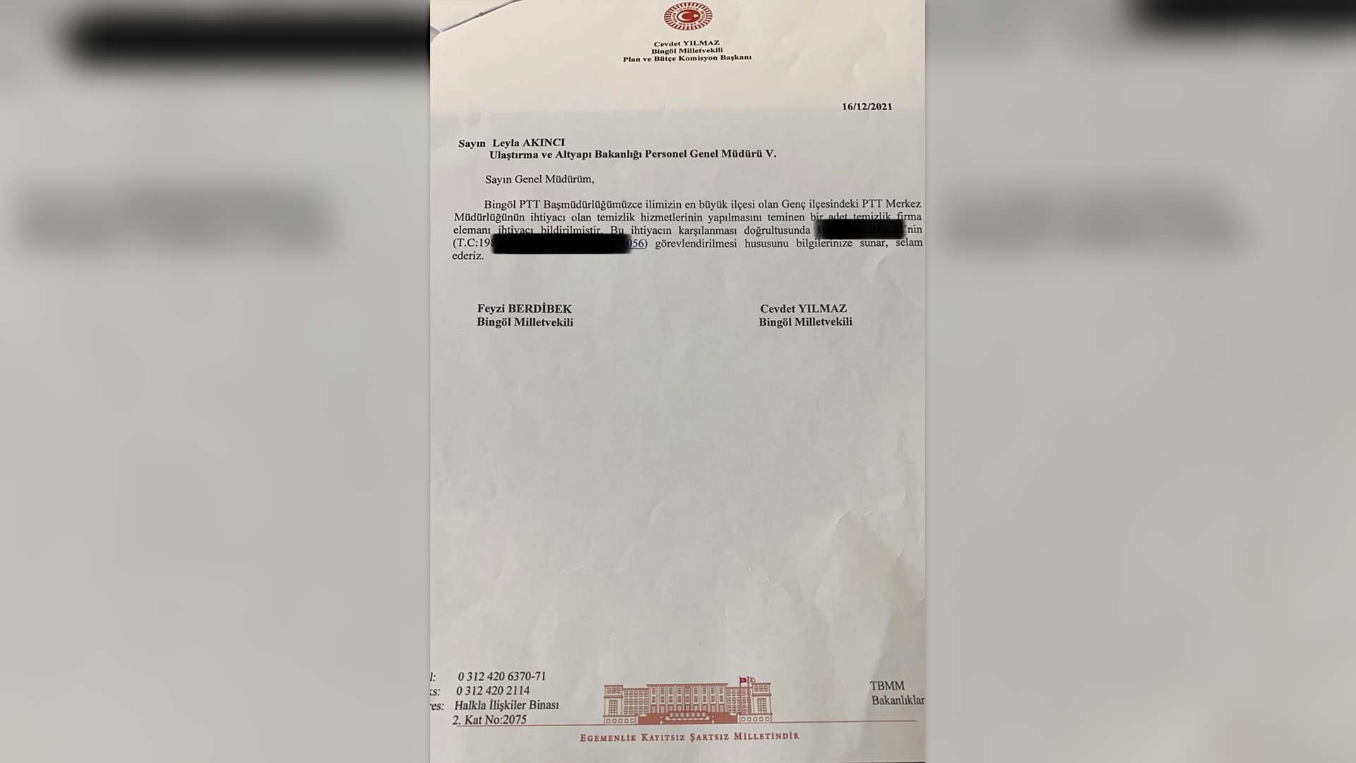 AKP’li vekillerin ‘torpil’ mektubu ortaya çıktı