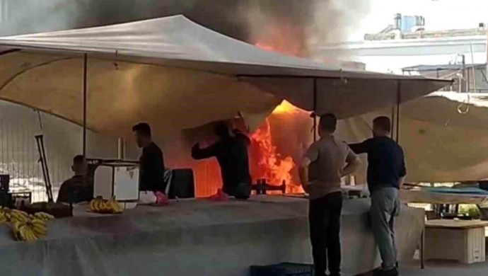 Seyhan’da çadırda yangın