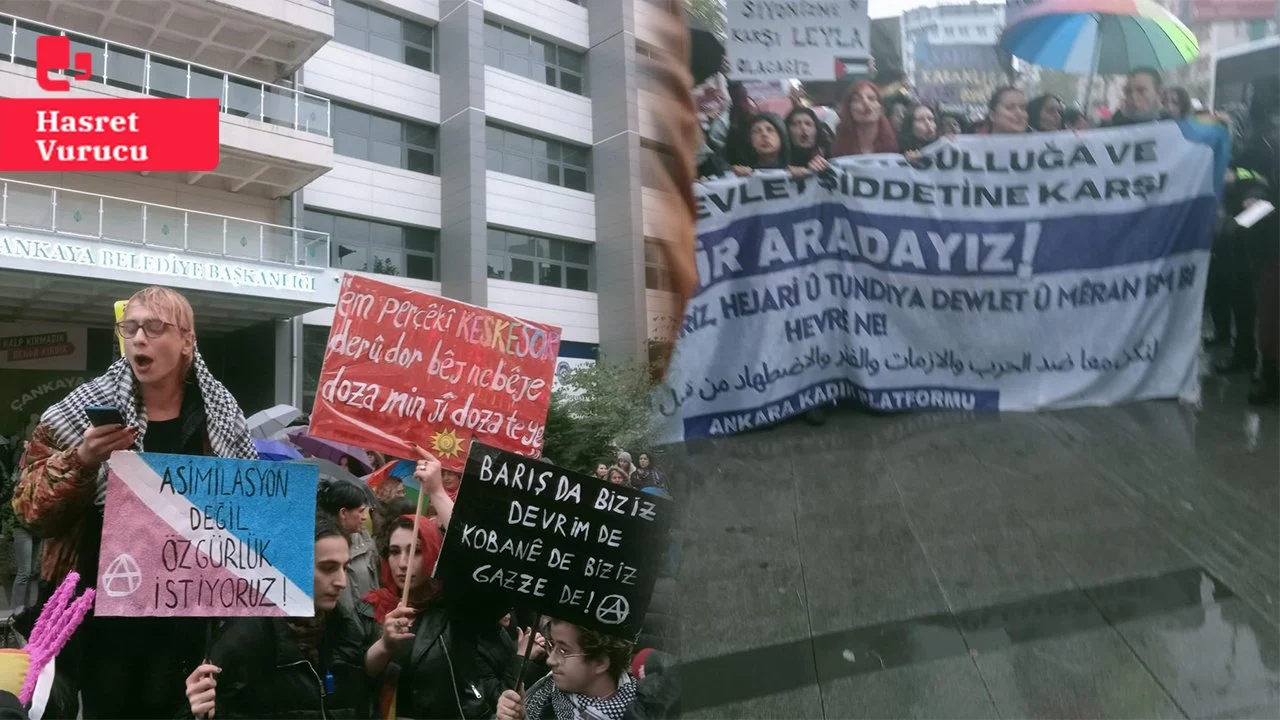 Ankara’da kadınlar sağanak yağmura rağmen alanlara çıktı: Polis açıklamaya izin vermedi